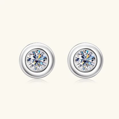 925 Sterling Silver Mini Stud Earrings for Women Men D Bezel Moissanite Piercing Earrings Cute Jewelry Certificate 3.5mm
