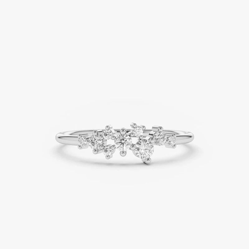 Delicate Moissanite Ring Real 925 Silver for Women Dainty Thin Finger Ring Wedding Engagement Jewelry Fashion Accessories