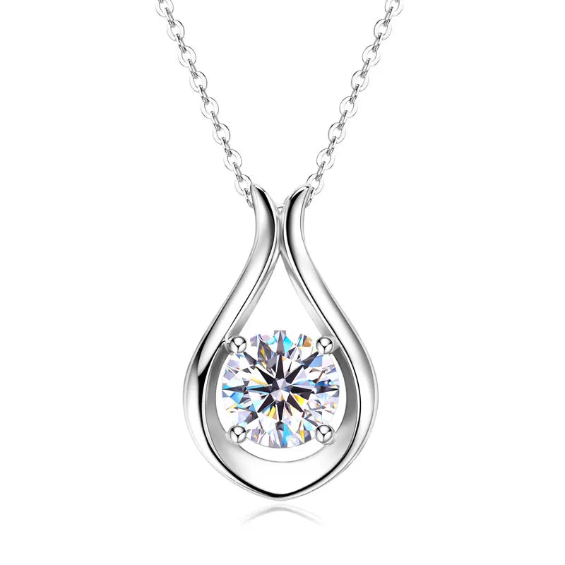 2025 2CT 8mm D Color Moissanite Necklace Teardrop Pendant 925 Silver Chain Original Jewelry with GRA Certificate for Women Gift