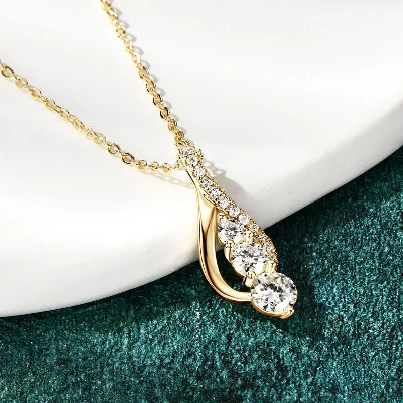 925 Sterling Silver Fashion All Moissanite Infinity Pendant Necklace Women's Adjustable S925 Chain Wedding Christmas Gift