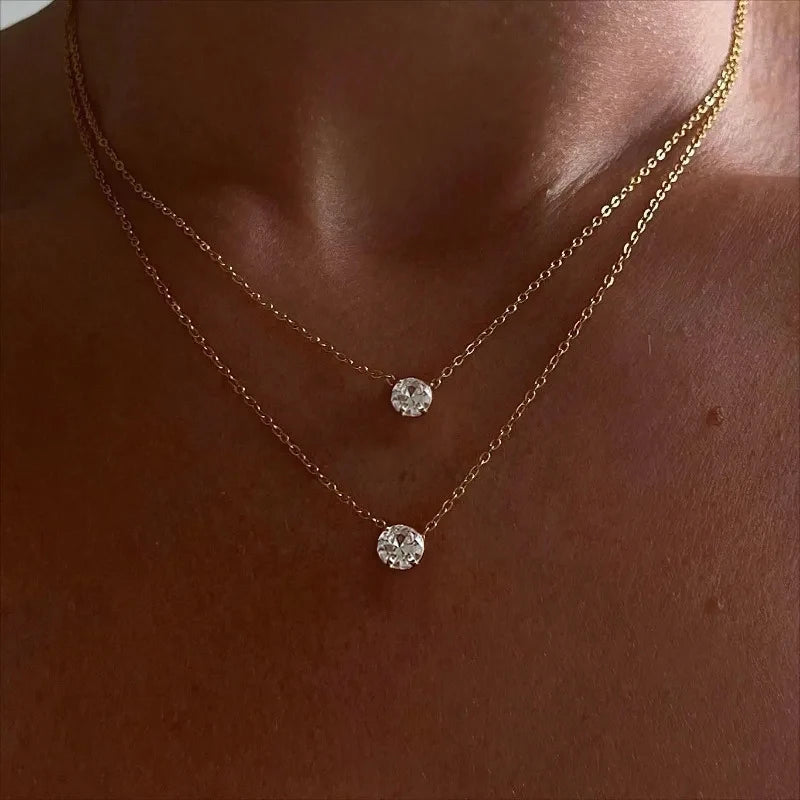 Original 3CT 1CT 2CT Moissanite Necklace Real 925 Silver Chain 6.5-9mm Solitaire Pendant Necklaces For Women Jewelry Gifts