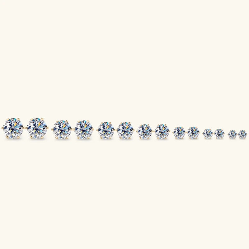 3mm-9mm D Round Moissanite Stud Earrings for Women Men Sparking Earrings 925 Silver Hypoallergenic GRA Certified Jewelry