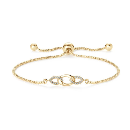 2024 Trendy Stretch Adjustable Moissanite Bracelet Real 925 Silver Plated Gold Bracelet for Women Fine Jewelry Gift Hand Chain