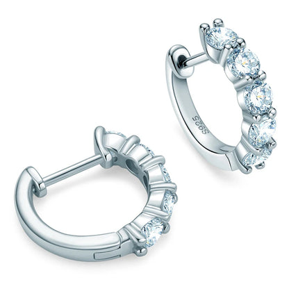 Luxury Moissanite Hoop Earrings 3.5mm 1.0ct 925 Sterling Silver for Women Jewelry Sparking Diamond Wedding Party Earring