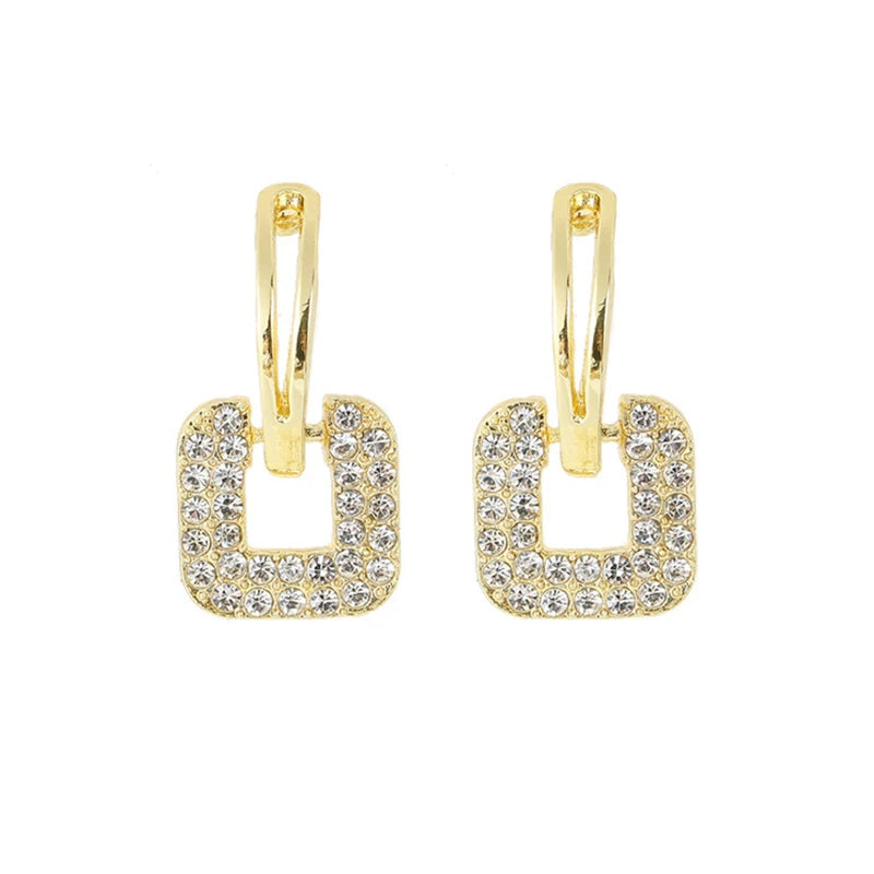 Moissanite Drop Square Stud Earrings for Women Real 925 Silver Piercing Ear Jewelry D Color Wedding Party Daily Wear Gifts
