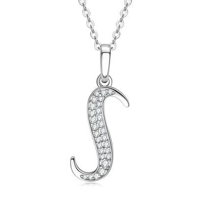 Name Necklace 26 Letter Initial Moissanite Pendant Real Silver 925 for Couples Women Men Valentine's Day Gift Fine Jewelry