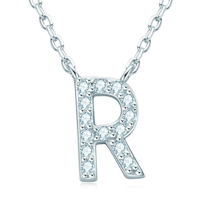 Initial Moissanite 26 Letter Pendant Necklace for Women Men Real Silver 925 Name Pendant Fine Jewelry Valentine's Day Gift