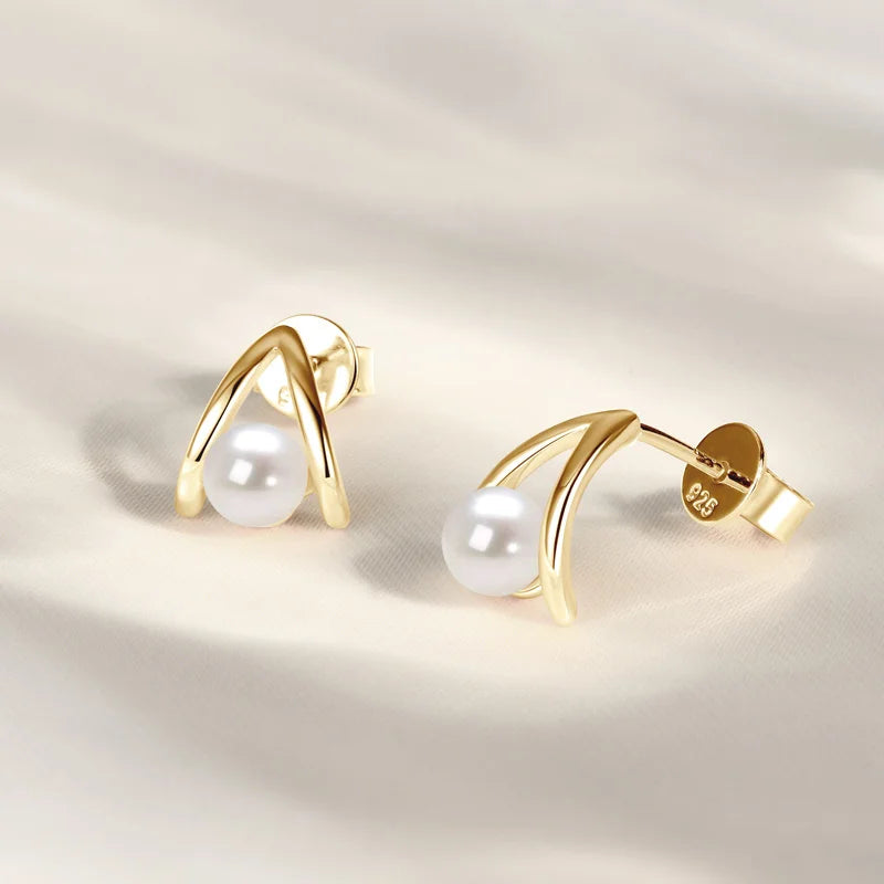 Original 925 Silver 5mm 0.5ct Round D Moissanite Triangle Stud Earrings  for Women Fashion A-shape Party Jewelry Hypoallergenic