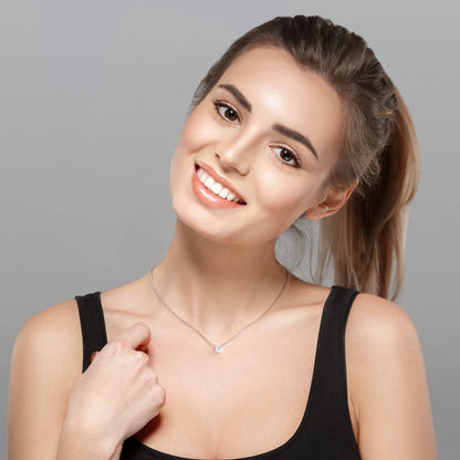 925 Sterling Silver Moissanite Necklace Diamond 1ct 6.5mm Round Pendant For Woman Fine Jewelry Gift Chain Length 40+2+3cm