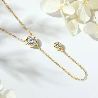 D1.30CT D Moissanite Pendant Y Shaped Necklace for Women 925 Sterling Silver Chain 6.5mm&4mm Lab Diamond 2025 Trend Gifts