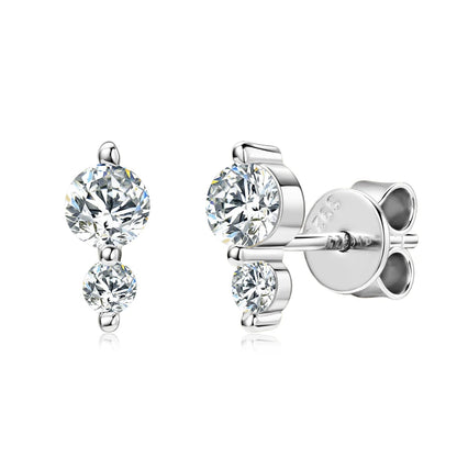 Cute Mini Moissanite Stud Earrings 100% Silver 925 Sterling Earrings Piercing Ear for Women Jewelry with GRA Certificate