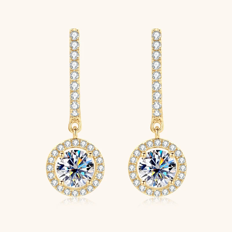 2023 Women Hoops 925 Silver Gold Drop Earrings Dangle Real Moissanite Earring Original GRA Certified Wedding Jewelry Gifts