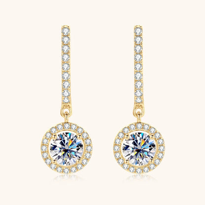 2023 Women Hoops 925 Silver Gold Drop Earrings Dangle Real Moissanite Earring Original GRA Certified Wedding Jewelry Gifts