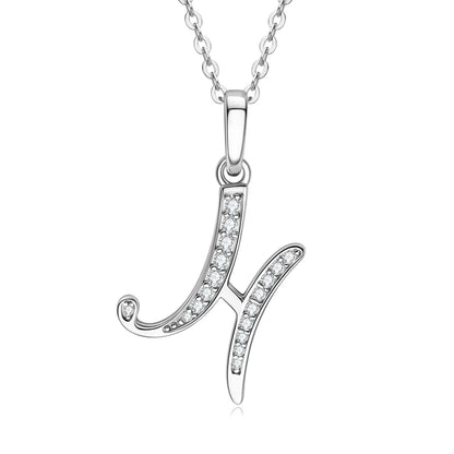 Name Necklace 26 Letter Initial Moissanite Pendant Real Silver 925 for Couples Women Men Valentine's Day Gift Fine Jewelry