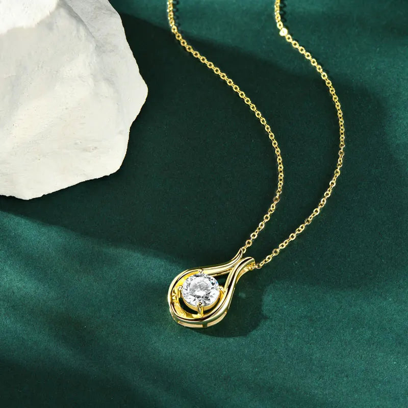 2025 2CT 8mm D Color Moissanite Necklace Teardrop Pendant 925 Silver Chain Original Jewelry with GRA Certificate for Women Gift