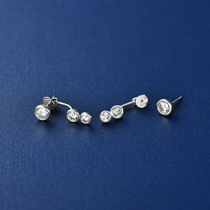2024 Trendy Real 925 Silver D Moissanite Drop Earrings Piercing Stud Earrings Jacket Certified Jewelry for Women Gift GRA