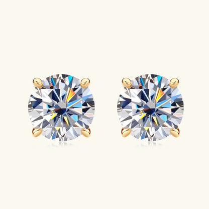 10K Solid Gold Stud Earrings Sparking 6.5mm 6mm 0.8-1CT D-E Moissanite Classic Earrings for Women Men Jewelry GRA Certificate