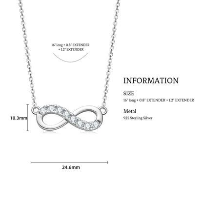 0.48CTW. Round Real Moissanite Forever Love Infinity Necklace 925 Silver Women Jewelry Birthday Gifts Pass Diamond Tester