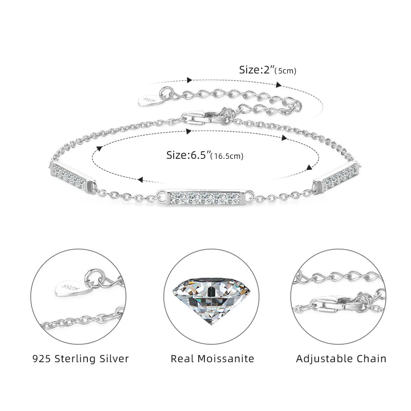 2024 Trend Moissanite Bracelet Plated 18k Gold 925 Silver Hand Chain Fashion Bracelets for Women Gifts Jewelry With Certificate