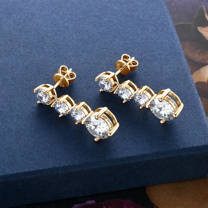 Original 2.0CT Moissanite Drop Earrings 925 Silver Long Dangle Piercing Ear Earrings Wedding Jewelry for Women Gifts Certificate