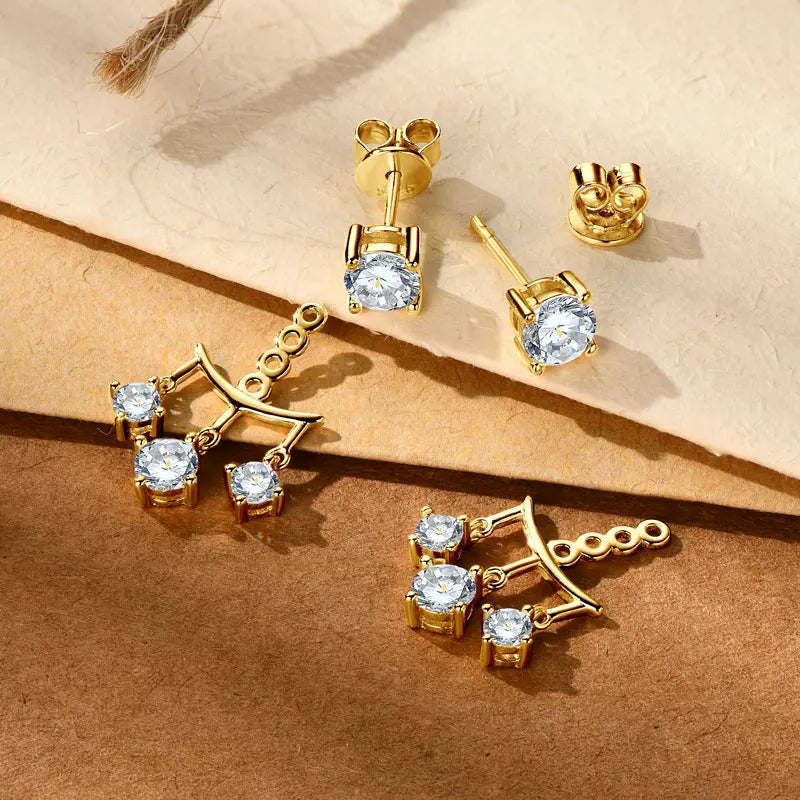 Trendy Dual Use Earrings Jackets 925 Sterling Silver D Color Moissanite Ear Jacket Studs for Women Jewelry Valentine Gifts