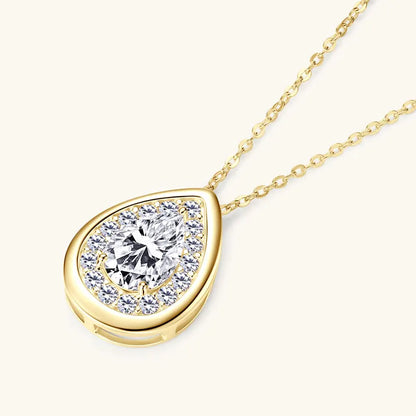 2025 2CT 1.5CT 1CT Pear Cut D Moissanite Waterdrop Pendant Necklace for Women 925 Silver Adjustable Chain GRA Certified Jewelry