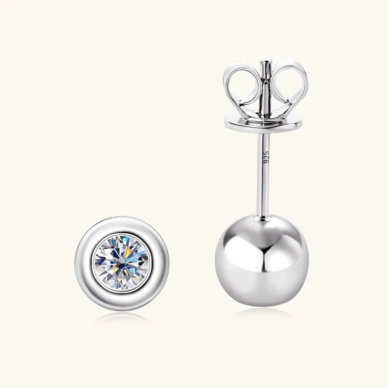 925 Sterling Silver Mini Stud Earrings for Women Men D Bezel Moissanite Piercing Earrings Cute Jewelry Certificate 3.5mm