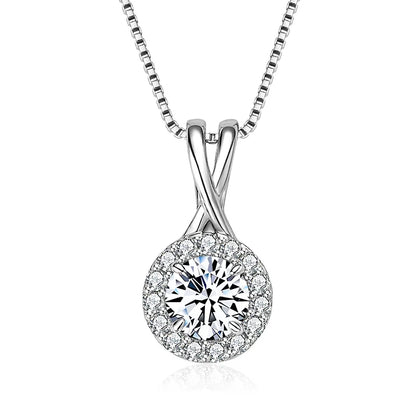 3CT 2CT 1CT D Moissanite Halo Pendant Necklace for Women 925 Silver Adjustable Chain Sparking Lab Diamond GRA Certified Jewelry