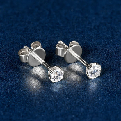 Solid 10K Gold Stud Earrings D Color Moissanite Piercing Earrings 2ct Certified Yellow White Gold Jewelry for Men Women 1.2ct