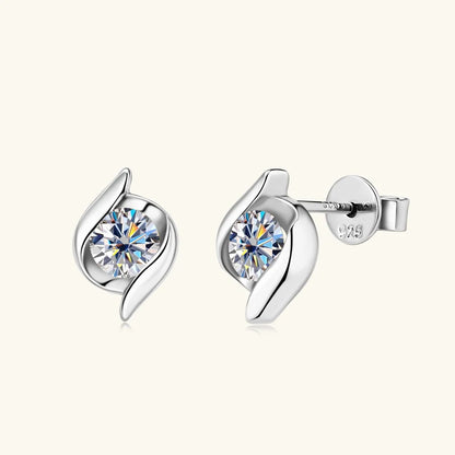 Real 5mm Moissanite Earring 100% 925 Sterling Silver Twist Ear Stud Women's Earrings 2023 Unique New Girls Jewelry Earring