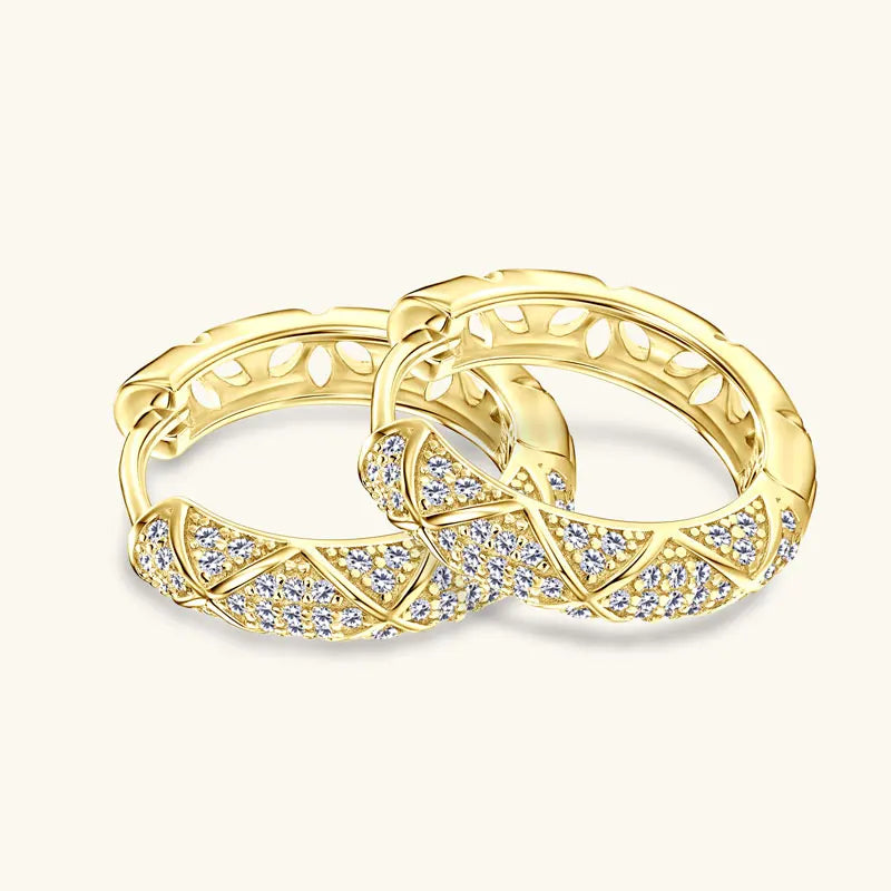 2025 New Pave D Moissanite Hoop Huggies Earrings 925 Silver for Women Trendy Fine Jewelry GRA Certified lab Diamond Gift