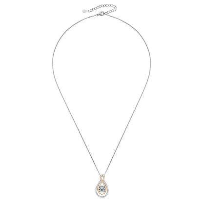 3CT 1CT 2CT D Moissanite Pendant Infinity Necklace S925 Silver Adjustable Chain for Women Gift Jewelry 6.5mm 8mm 9mm Lab Diamond