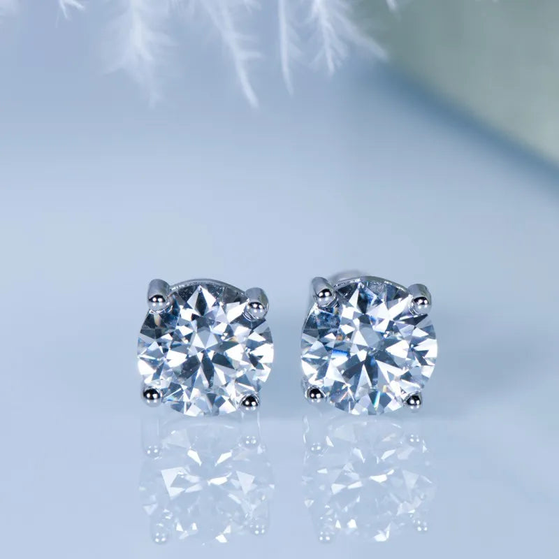 Sparking 3 Carat 6cctw Moissanite Stud Earrings for Women Men D Color Diamond 925 Sterling Silver Classic Wedding Jewelry