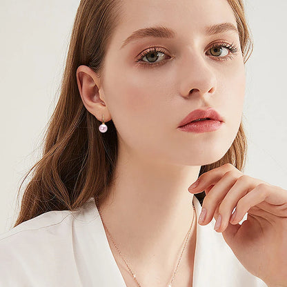 Elegant Pearl Drop Earrings 8-8.5mm Natural Freshwater Pearl Hook Earrings For Women Classic Wedding Jewel 14K Gold Fille