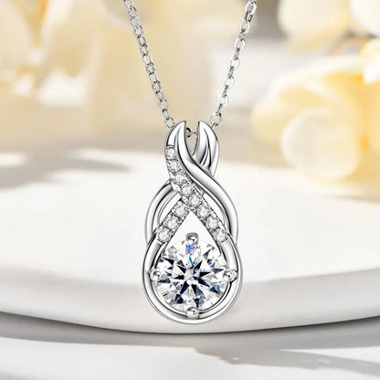 8mm 2.0CT Infinity Moissanite Pendant Necklace for Women Real 925 Silver Adjustable Chain GRA Certified Luxury Fine Jewelry Gift