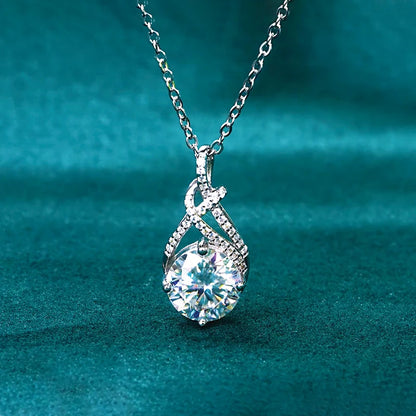 6.5mm 1ct D Moissanite Infinity Pendant Necklace for Women Silver 925 Adjustable Chain 8mm 2ct Lab Diamond Infinite Charm Gifts