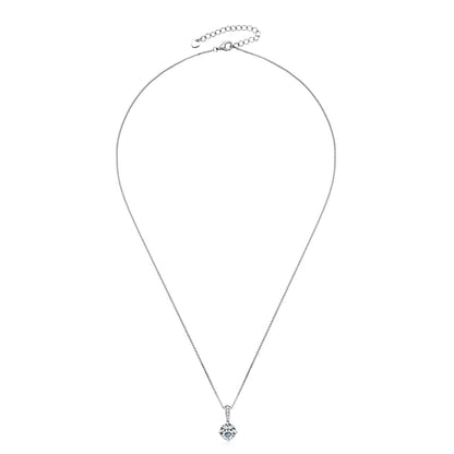 New Women's Necklace 2CT D Color Moissanite Drop Necklaces 1ct Certificate Real Silver 925 Jewelry Heart Shaped Claw Round