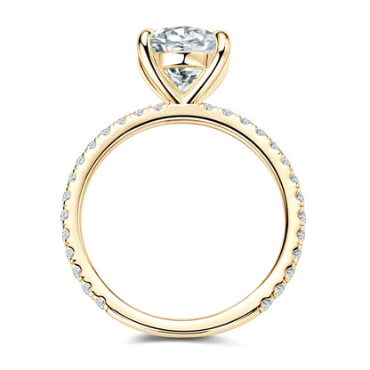 Classic Engagement Wedding Ring for Women S925 Silver Oval Cut 10x8mm 5A Cubic Zirconia Finger Ring Big Lab Diamond Band