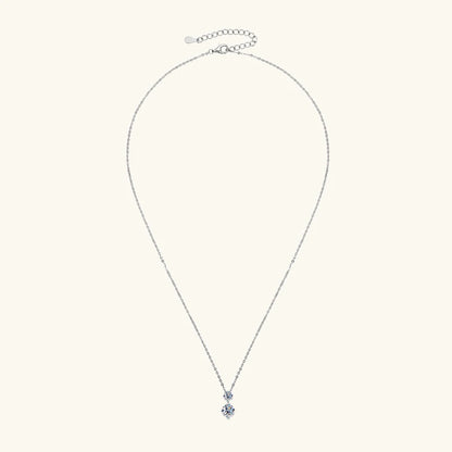925 Silver Sparking 1.7cttw. Two-stone Moissanite Pendant Necklace for Women Choker 2024 Trend Neck Jewelry Valentine Gift