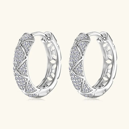 2025 New Pave D Moissanite Hoop Huggies Earrings 925 Silver for Women Trendy Fine Jewelry GRA Certified lab Diamond Gift