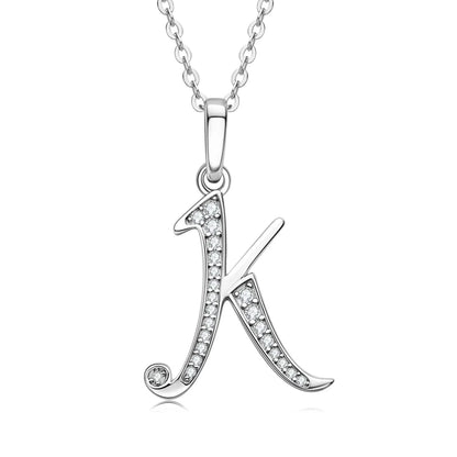 Name Necklace 26 Letter Initial Moissanite Pendant Real Silver 925 for Couples Women Men Valentine's Day Gift Fine Jewelry