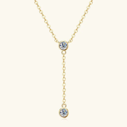 3mm D Color Moissanite Y Shape Long Pendant Necklace for Women Adjustable Chain 100% 925 Silver Jewelry Trendy 2025 Gifts