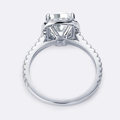 Original 4.0 Carat Cushion Cut Moissanite Wedding Ring 925 Sterling Sliver Promise Ring Bands for Women Engagement Jewelry