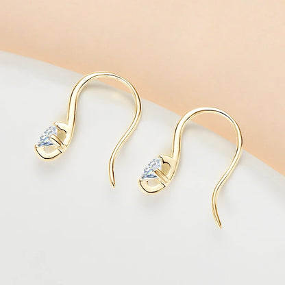 2024 4mm Round Moissanite Drop Hook Earrings 100% 925 Silver for Women Fine Jewelry Original with GRA Certificate Original