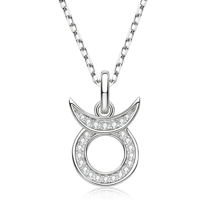 925 Sterling Silver Zodiac Sign 12 Constellation Pendant Micro-Set 1mm Moissanite Necklace Charm For Women Jewelry Birthday Gift
