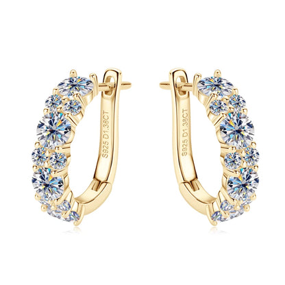 2.76CTTW. Moissanite Earrings Luxury 925 Sterling Silver Hoop Stud Earrings for Women Wedding Party 2024 New Jewelry Gifts