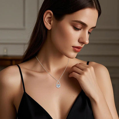 3CT 2CT 1CT D VVS1 Moissanite Pendant Necklace for Women 925 Silver Adjustable Chain Teardrop Necklaces 2025 Jewelry Gift