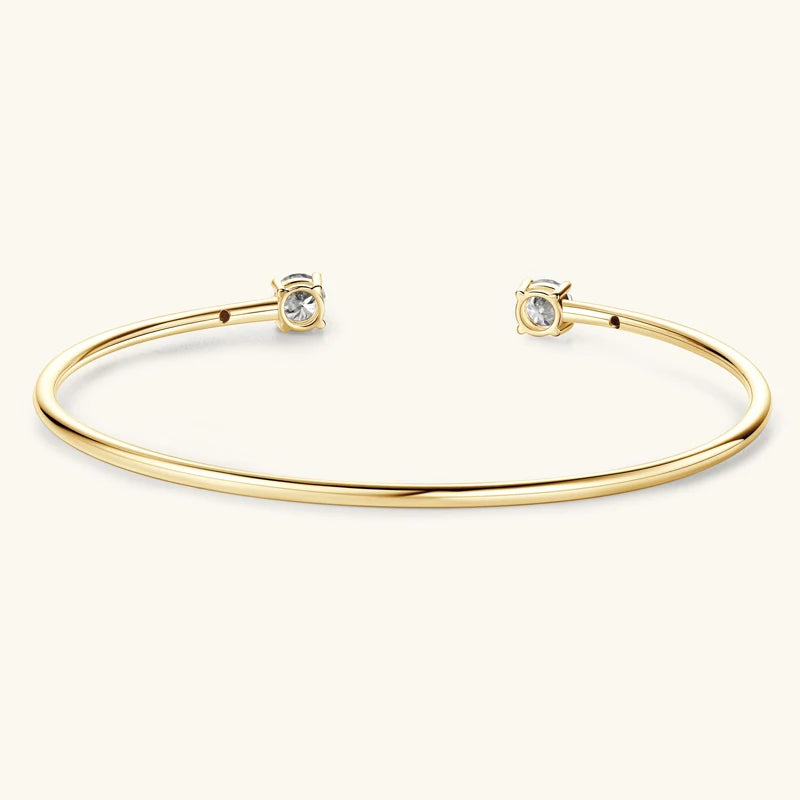 5mm 0.5CT D VVS1 Moissanite Bangle Cuff Real 925 Sterling Silver Bracelet for Women Hand Opening Cuffs Fine Jewelry Gifts