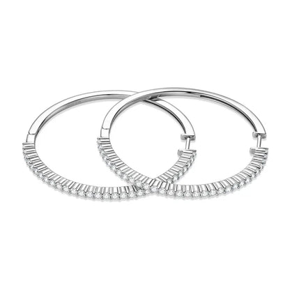 2mm Moissanite Hoop Earrings for Women 925 Silver 40mm Large Big Hoops Piercing Earrings Fashion Fine Jewelry Party Gifts