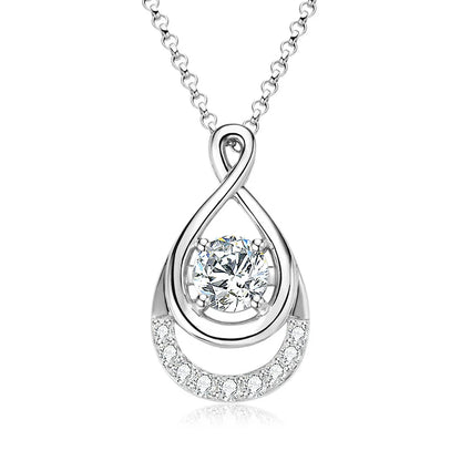 2025 1.0 carat 6.5mm Moissanite Infinity Pendant Necklace Adjustable 925 Silver Chain for Women Fine Jewelry Gift Birthday